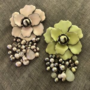 Two enamel retro pins